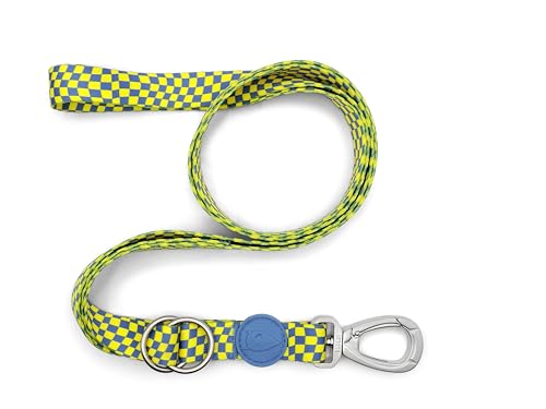MORSO® Multifunktionale Trainingsleine, 3 Längen 1 Leine, für große Hunde, Größe L 200/100/65cm, Gelb und Hellblau