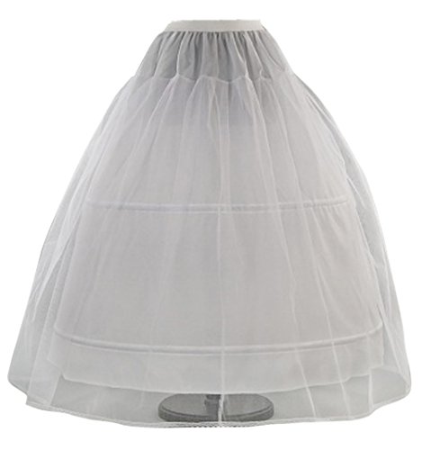 Romantic-Fashion Damen Reifrock Petticoat Tüllrock 2 Reifen Umfang 300cm verstellbar Weiß zum Brautkleid Ballkleid Hochzeitskleid Größe 54