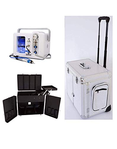 Fusspflege-Erstausstattung Top Fusspflegegerät mit einem Fußpflege Koffer Nasstechnik(Silber-Weiß)