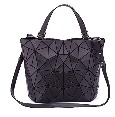 Ulalaza Geometric Lattice Top-Handle Handtasche für Frauen Matte Tote Purse Handtaschen Geometry Shoulder Bag