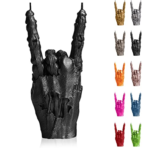 Candellana Kerze Hand RCK | Höhe: 22 cm | Zombie Hand | Schwarz Metallisch | Handgefertigt in der EU