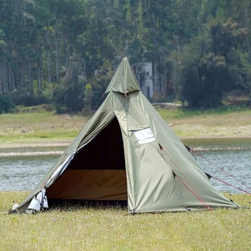 Camping-Tipi-Zelt, Automatisches Pop-up-Kuppelzelt, 4-Mann-Familien-Camping-Rucksack-Unterschlupf Mit Netztüren, wasserdichte 4-Jahreszeiten-Zelte Für Den Außenbereich (Color : A)