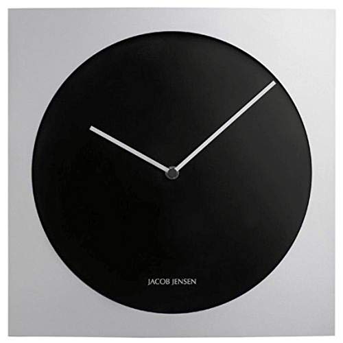 Jacob Jensen - Wanduhr, Uhr - Farbe: Silber/Schwarz - Aluminium - 35 x 35 cm - zeitloses dänisches Design