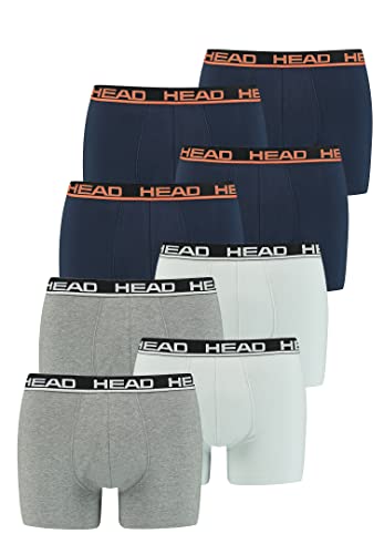 HEAD Herren Boxershorts Unterwäsche 8P (Grey Combo/Blue Orange, S)