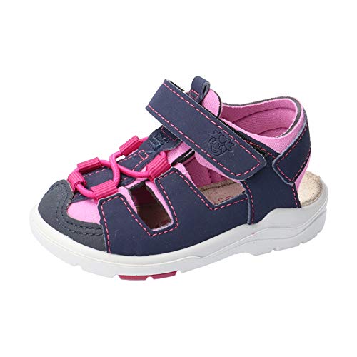 RICOSTA Mädchen Riemchensandalen Gery von Pepino, Weite: Mittel (WMS),waschbar, Sandalette sommerschuh Sommersandale,Nautic/rosada,22 EU / 5.5 Child UK