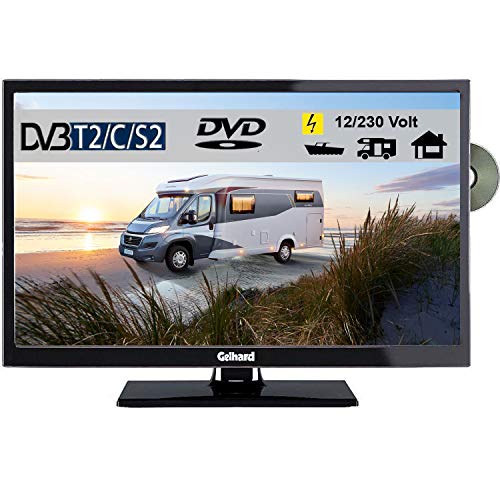 Gelhard GTV2442III LED Fernseher 24 Zoll DVB/S/S2/T2/C, DVD, USB, 12V 230 Volt