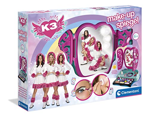Clementoni Art & Crafts Kit, K3 - Make Up Spiegel, Spielzeug-Make-up für Kinder, Mode-Design-Kit für Kinder, Hobby-Paket, 66966