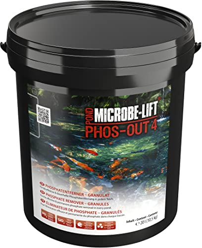 MICROBE-LIFT Pond Phos-Out 4 Filtermedium – Phosphat-Entferner für jeden Teich, entfernt Phosphat, Silikat, Sulfid & Gelbstoffe, auf Eisenhydroxid-Basis, 10,5 kg