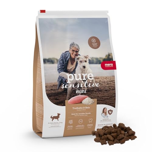 MERA pure sensitive Mini Adult Truthahn und Reis Hundefutter - Trockenfutter für die tägliche Ernährung kleiner nahrungssensibler Hunde - 1 x 4 kg