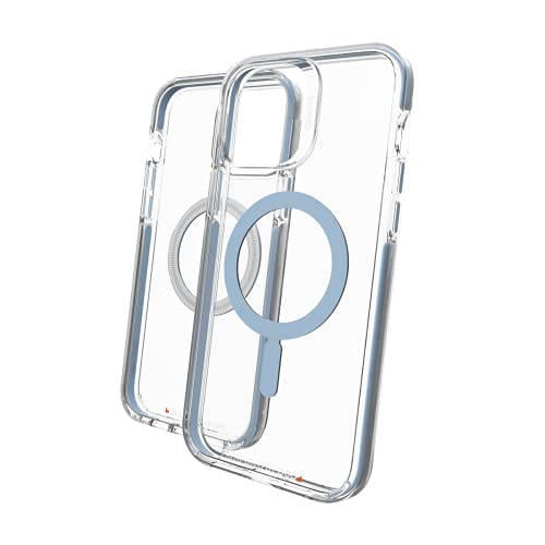 Gear4 ZAGG Santa Cruz Snap - MagSafe-kompatibles durchsichtiges Gehäuse, das das D3O®-Schutzmaterial hervorhebt - für iPhone 13 Pro Max - Farbe: Hellblau