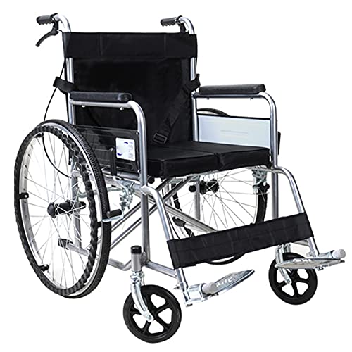 Rollstuhl Transportrollstuhl mit 18-Zoll-Sitz, faltbarer Rollstuhl mit Armlehne Handbremse Fußstützen leichte Rollstuhl für ältere Menschen, 28 6LB. Gewichtskapazität Haltbarer leichter Rollstuhl