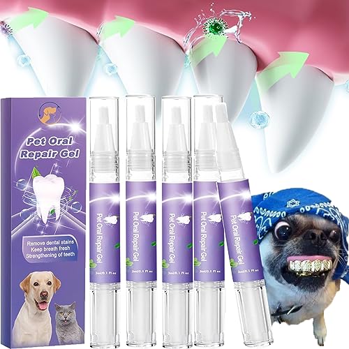 Plebolo Cvreoz Pet Oral Repair Gel,Cvreoz Gel De RéParation Bucco,Pet Breath Freshener Gel,Cvreoz Pet Oral Restorative Gel (5pcs)