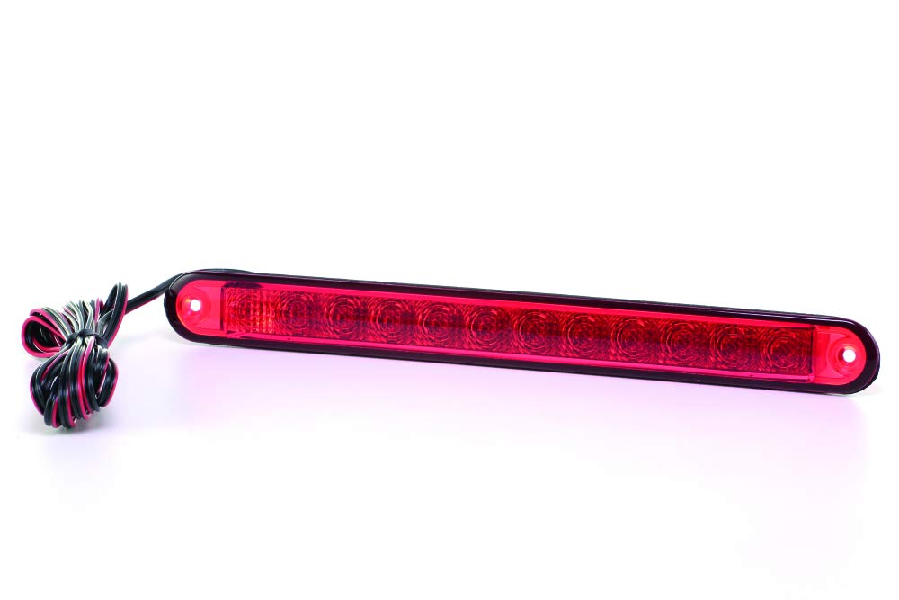 HELLA - Zusatzbremsleuchte - LED - 12V - Einbau - Lichtscheibenfarbe: rot - LED-Lichtfarbe: rot - Kabel: 2500mm - Stecker: offene Kabelenden - hinten - 2DA 959 071-537