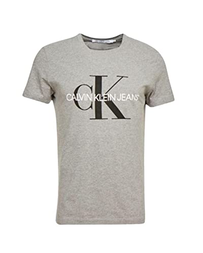 Calvin Klein Jeans Herren Core Monogram Slim Tee T-Shirt, Grau (Mid Grey), XS