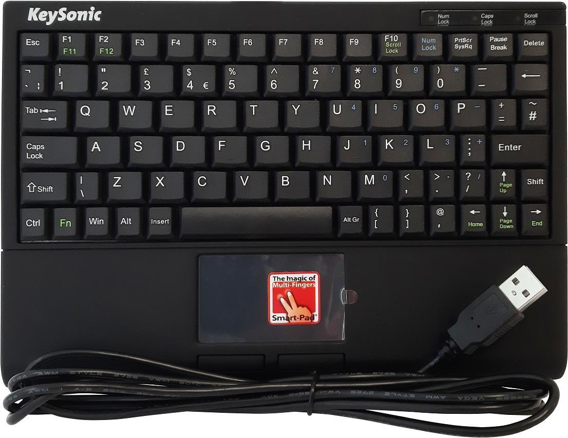 KeySonic ACK-3410 (UK) Tastatur USB QWERTY UK Englisch Schwarz (ACK-3410 (UK))
