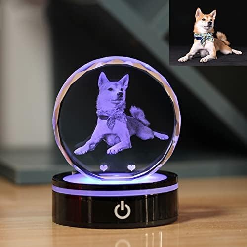 Personalized Custom 3D Crystal Pet Memorial Photo Keepsake for Dog Or Cat, Perfect Loss of Pet Gift for Remembrance and Healing,Enchanting12