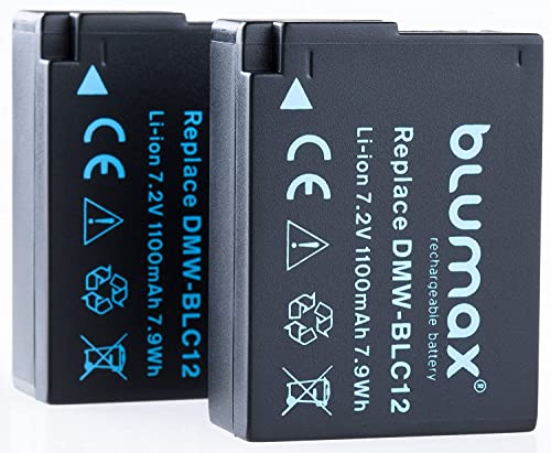 Blumax 2X Akku ersetzt Panasonic DMW BLC12 DMW BLC12 E echte 1100mAh Extra Starke Leistung kompatibel mit DMC GX8 G70 G81 G85 G7 G6 G5 FZ2000 FZ2500 FZ1000 FZ200 FZ300
