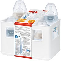 NUK First Choice+ Babyflaschen Starter Set | 4 Flaschen mit Temperature Control (2x 150ml & 2x 300ml) | inklusive Flaschenbox | 0-6 Monate | | Anti-Kolic | BPA-Frei | blau/weiß