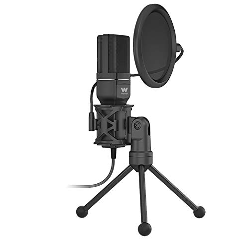 Woxter Mic Studio 60 Kardioide-Mikrofon, inkl. Stativ, USB-Anschluss, kompatibel mit YouTube, Skype, Twitch