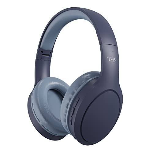 T'NB Kabellose Kopfhörer, faltbar, passive Rauschunterdrückung, mit Bluetooth-Verbindung, Stereo-Sound mit integriertem Mikrofon, Akkulaufzeit bis zu 30 Stunden – Blau