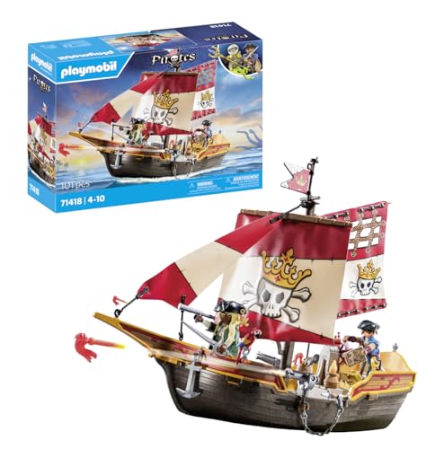 PLAYMOBIL Pirates 71418 Kleines Piratenschiff ab 4 Jahren