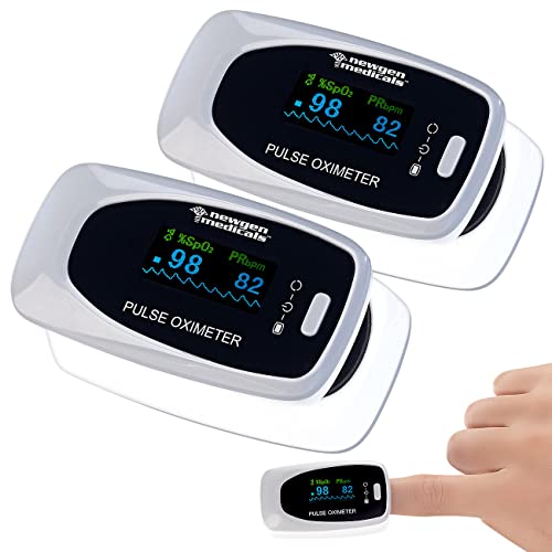 Newgen Medicals Oximeter: 2er-Set medizinische Finger-Pulsoximeter mit LCD-Farbdisplay (Puls-Oximeter)