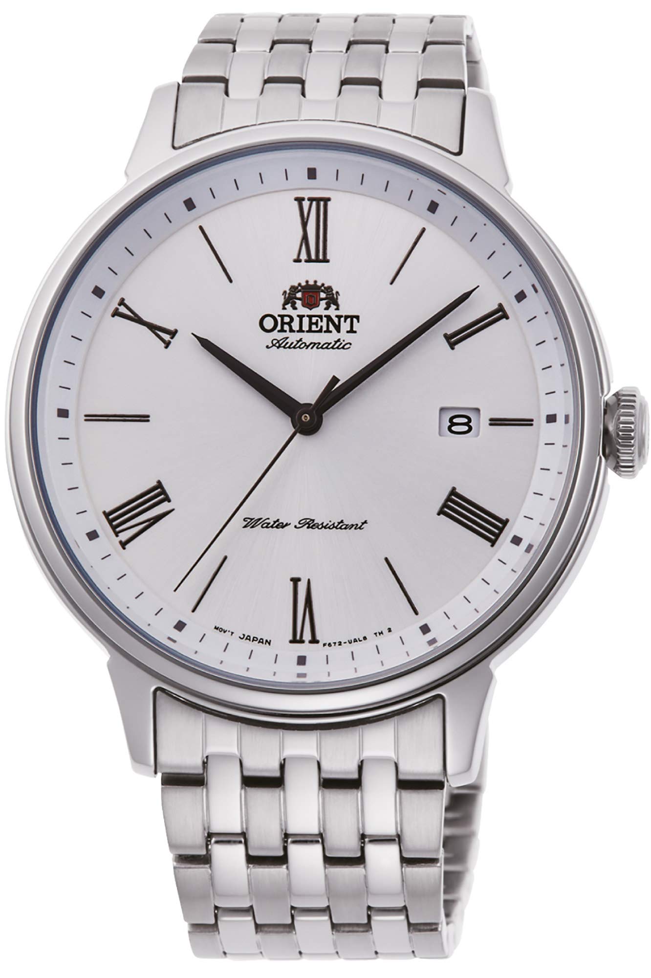Orient Herren Analog Automatik Uhr mit Edelstahl Armband RA-AC0J04S10B