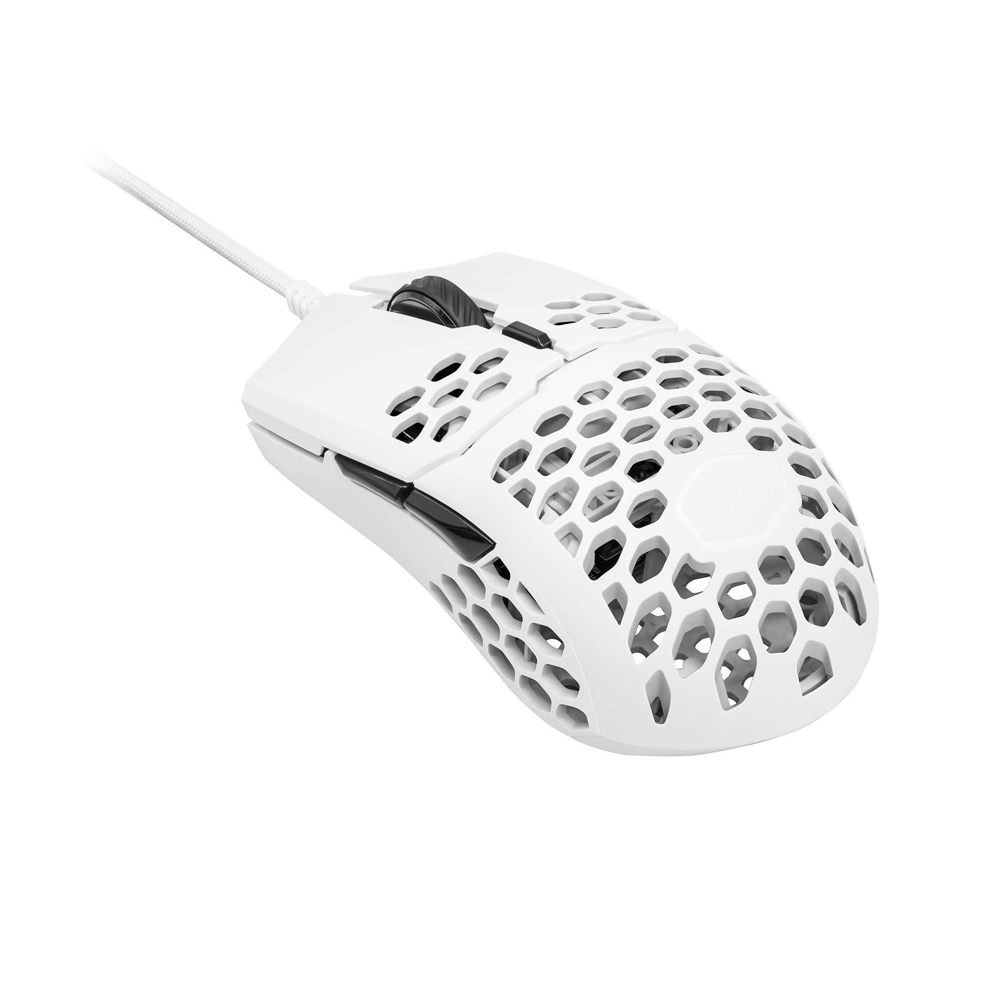Cooler Master MM710 ultraleichte 53g Gaming-Maus mit Kabel, Computer-Maus mit Pixart-Sensor (16000 DPI), Omron-Schalter (20 Millionen Klicks), PTFE-Gleitfüße, beidhändige Wabenschale - Matt-Schwarz