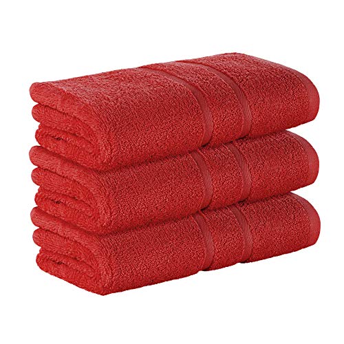 3 Stück Premium Frottee Handtücher 50x100 cm in rot von StickandShine in 500g/m² aus 100% Baumwolle