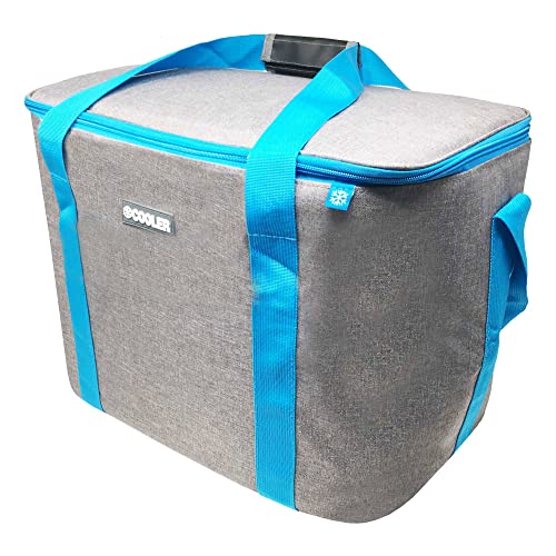 ToCi Kühltasche 36 Liter Isoliertasche Thermotasche Picknicktasche für Picknick Camping Urlaub Wandern BBQ | Grau