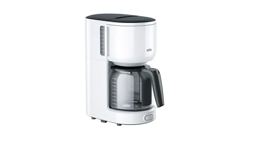 Braun KF 3100 WH Filterkaffeemaschine | Kaffeemaschine für 10 Tassen Filterkaffee | Tropf-Stopp | OptiBrew System | Weiß
