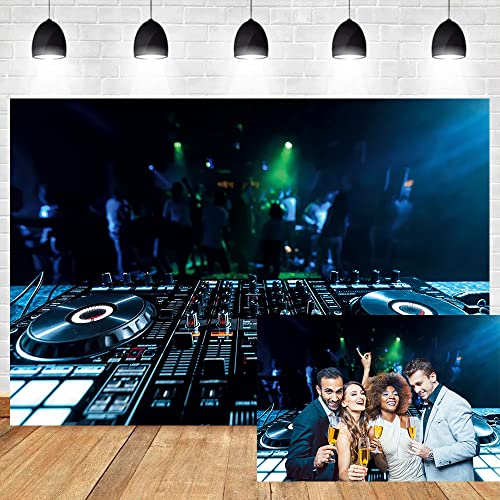 DORCEV 8x6ft Nightclub Hintergrund Disco Bar Thema DJ Keyboard Karneval Spotlight Retro 80er 90er Jahre Stil Fotografie Hintergrund Nostalgie Musik Party Banner Video Shooting Hip Hop Studio