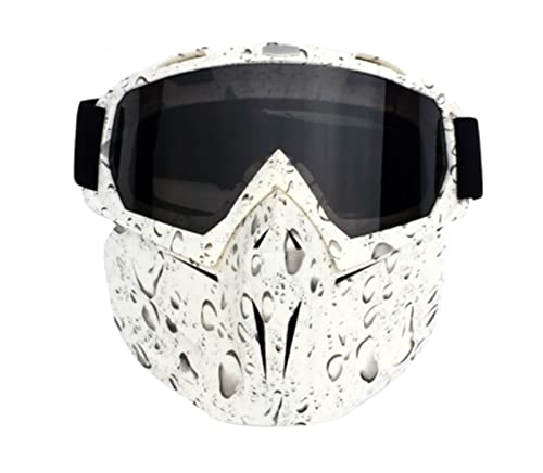 QINQIN Skibrille Motorradbrille Sportski Snowboard Schutz Gesichtsmaske mit abnehmbaren Brillen fit for Frauen Männer Jugend Erwachsene Jungen Mädchen (Color : Water Drop)