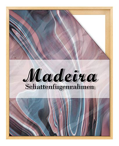 BIRAPA Madeira Schattenfugenrahmen für Leinwand 30x70 cm in Natur Lackiert, Holzrahmen, Rahmen für Leinwände, Leerrahmen für Leinwand, Schattenfugenrahmen für Keilrahmen