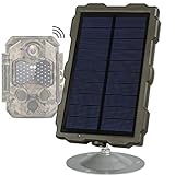 Hapimp Solarpanel für Wildkamera, 6V 1.5A Wiederaufladbares Solar-Ladegerät IP56 Wasserdicht, liefert unbegrenzt Strom für alle 6V 1.5A Jagdkameras