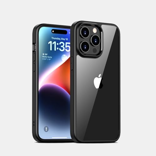 JT Berlin Case Pankow Hybrid Hülle kompatibel mit Apple iPhone 15 Pro Max [Schutz nach US-Militärstandard, Wireless-Charging (Qi), Verstärkter Bumper, Kamera- & Displayschutz] schwarz/transparent
