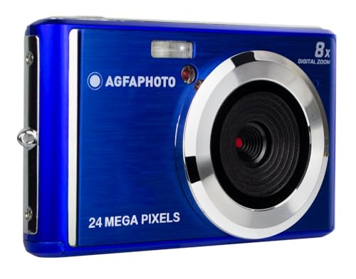 AGFA PHOTO Realishot DC5500 Kompakt-Digitalkamera, 24 MP, 2,4 Zoll LCD, 8-facher Digitalzoom, Lithium-Akku, Blau