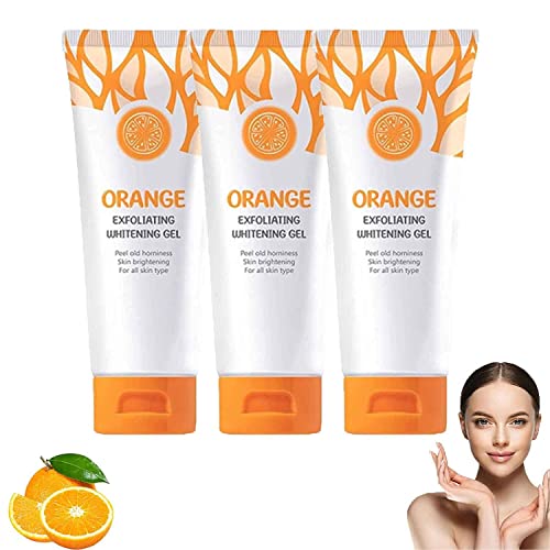 Orange Exfoliating Whitening Gel, Orange Exfoliating Gel Scrub Face Body Skin, Orange Exfoliating Gel Face Whitening, Exfoliate for Face Scrub (3pcs)