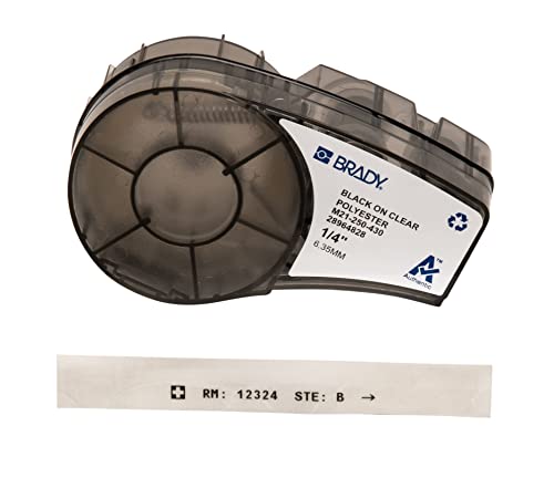 Brady, M21-250-430, Polyester, 6mm x 6,4m, Schwarz auf Transparent, permanent, endlos, f. BMP21 PLUS (139755)
