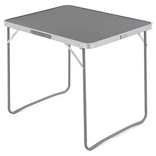 Sonlex Camping-Tisch Outdoor-Tisch grau klappbar mit Tragegriff 80x60x70 cm faltbar leicht Klapptisch Bei-stelltisch Koffertisch Camping Balkontisch