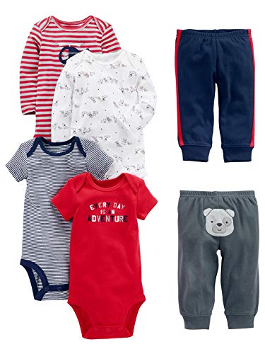 Simple Joys by Carter's Baby Jungen (0-24 Monate) Bekleidungsset mehrfarbig Red/Navy Bear 0 - 3 Months