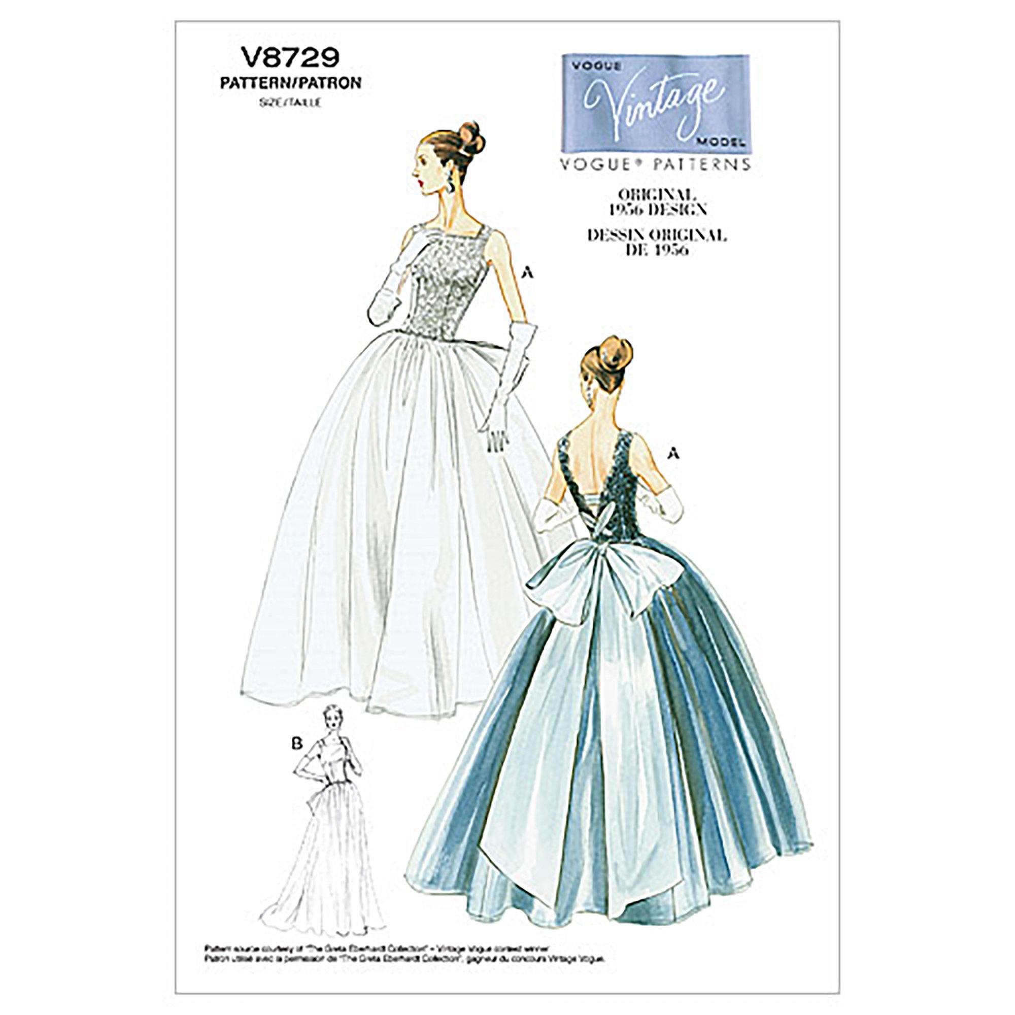 Vogue Patterns V8729 Size EE 14-16-18-20 Misses' Dress and Underskirt