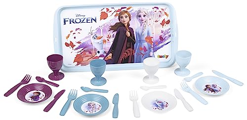 Frozen 2 Teeservice mit Tablett, Disney Frozen Servier Tablett mit Geschirr, für Kinder ab 3 Jahren