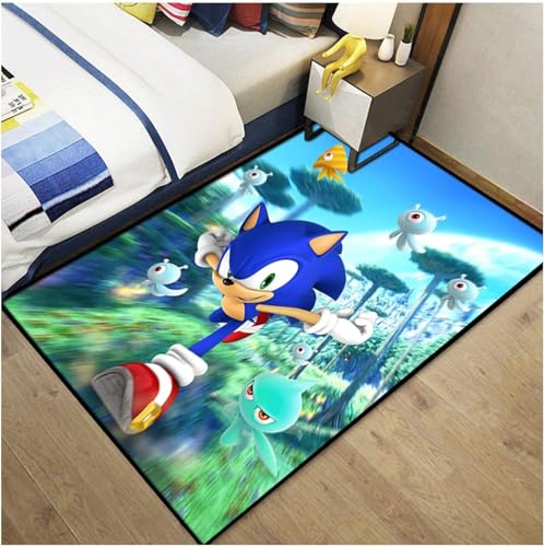 ZGQSW 3D Son@ic Hedgehog ​Anime Gamer Muster Kinder Jugendliche Jungen Teppich Schlafzimmer Dekoration Kinderzimmer Wohnzimmer, Für Kinderzimmer, Wohnzimmer (Color : #3, Size : 180x270cm)