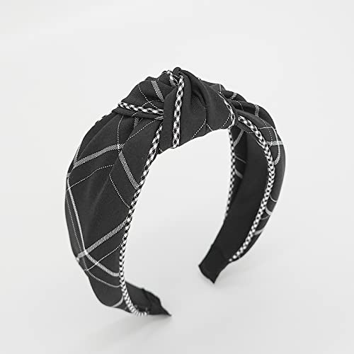 Haarschmuck Haarschmuck neuer beliebter Stoff Kreuzknoten-Stirnband lässig breitkrempiges Stirnband Haarnadel, schwarz