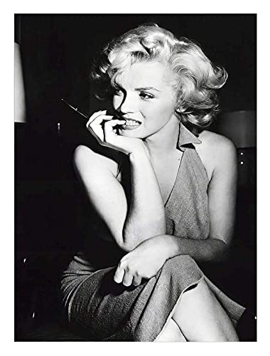 Marilyn Monroe Leinwandbilder Berühmte Filmstar Poster Marilyn Monroe Schwarz-Weiß-Wandgemälde Sexy Frau Home Decor Bild (ohne Rahmen),50x80cm