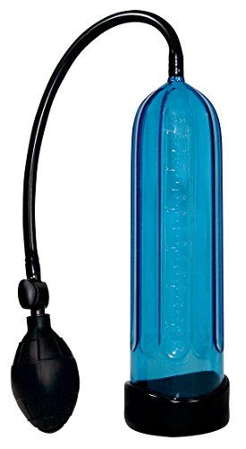 Sweet Smile Pump Cool - Penispumpe für Penisvergrößerung, Vakuumpumpe mit Ballpumpe, Potenzpumpe mit Zylinder und Messskala, blau/transparent