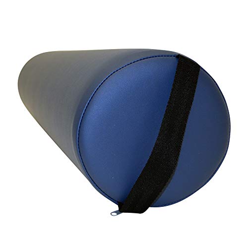 Massage Lagerungsrolle mit Griff für die Massageliege - Vollrolle Knierolle mit PU-Bezug in verschiedenen Farben und wasserabweisend (Taubenblau)