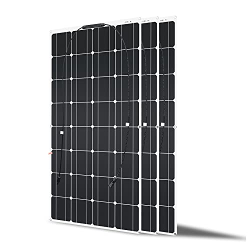 300W Flexibles Solarpanel （3 * 100w） 24V/12V Solarpanel Monokristallines Silizium Solarzelle Photovoltaik Solarladegerät eignet sich für Wohnmobilyachten Campingzelte und andere unebene Oberflächen