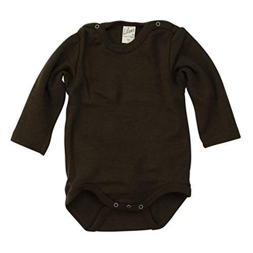 Lilano Baby Body, Größe 50, Farbe Braun aus 70% Schurwolle kbT, 30% Seide - Vertrieb nur durch Wollbody®
